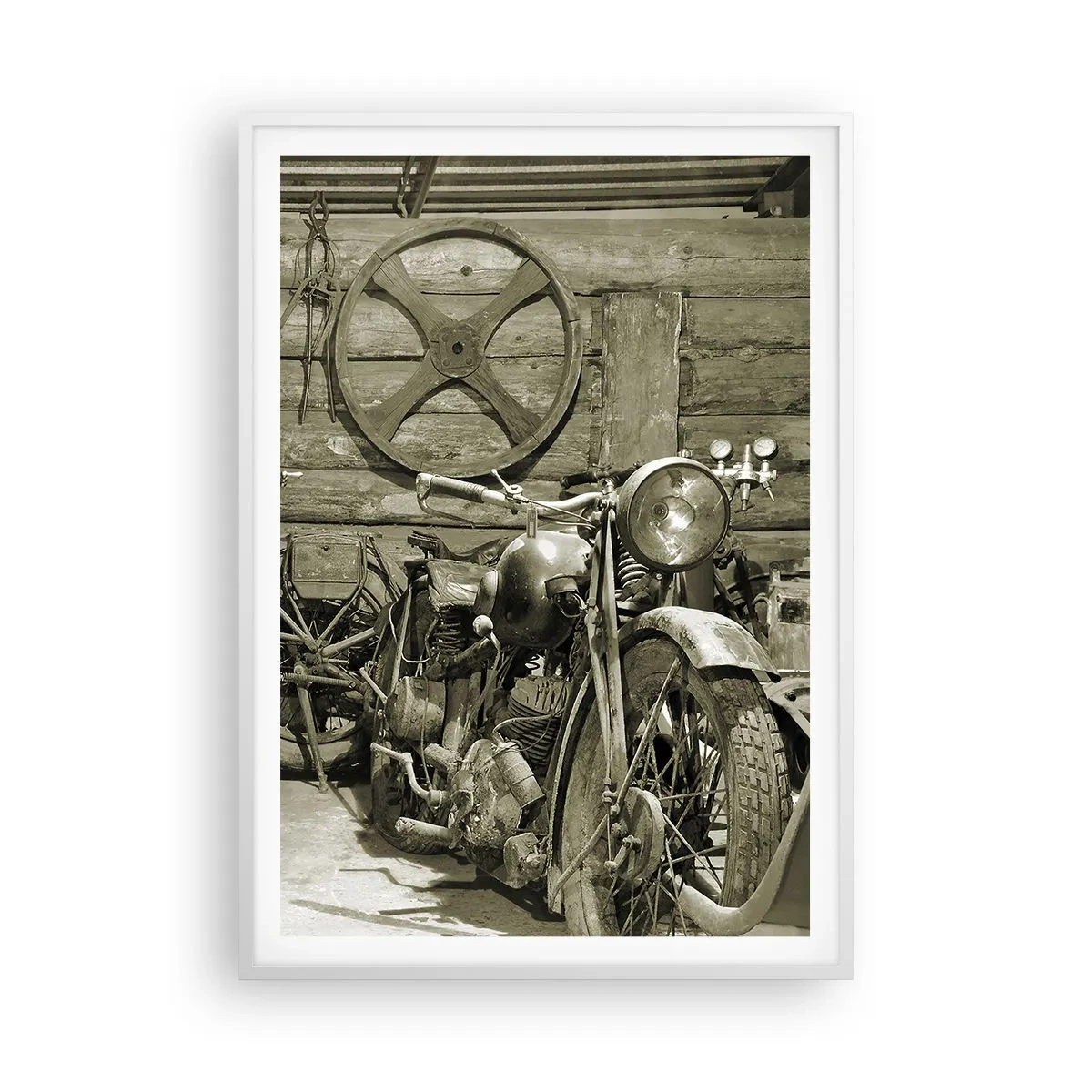 Poster in een witte lijst - In de schuur van oom Władek - 70x100 cm