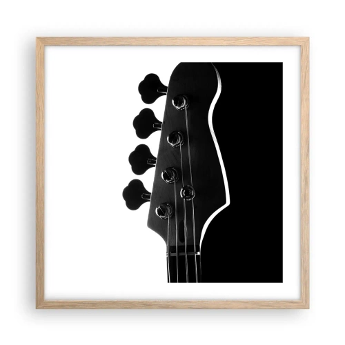 Een poster in een licht eiken lijst - Rock stilte - 50x50 cm