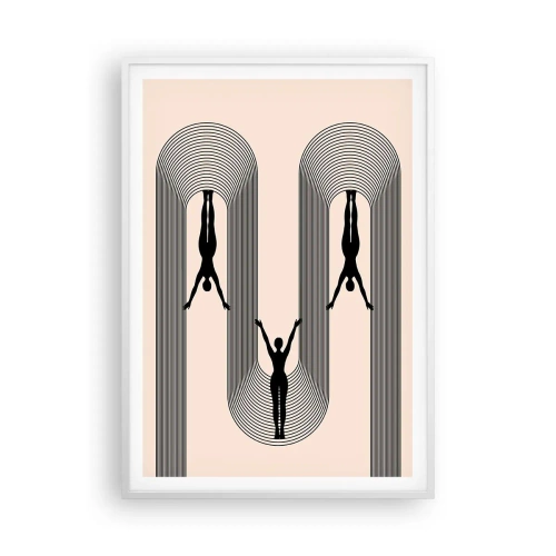 Poster in een witte lijst - Op zijn kop - 70x100 cm