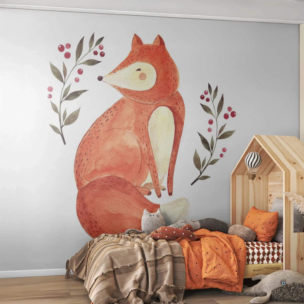 Fotobehang Standard Eco - Kleine roodharige - Voor kinderen, Vos, Sprookje - 200x140 cm
