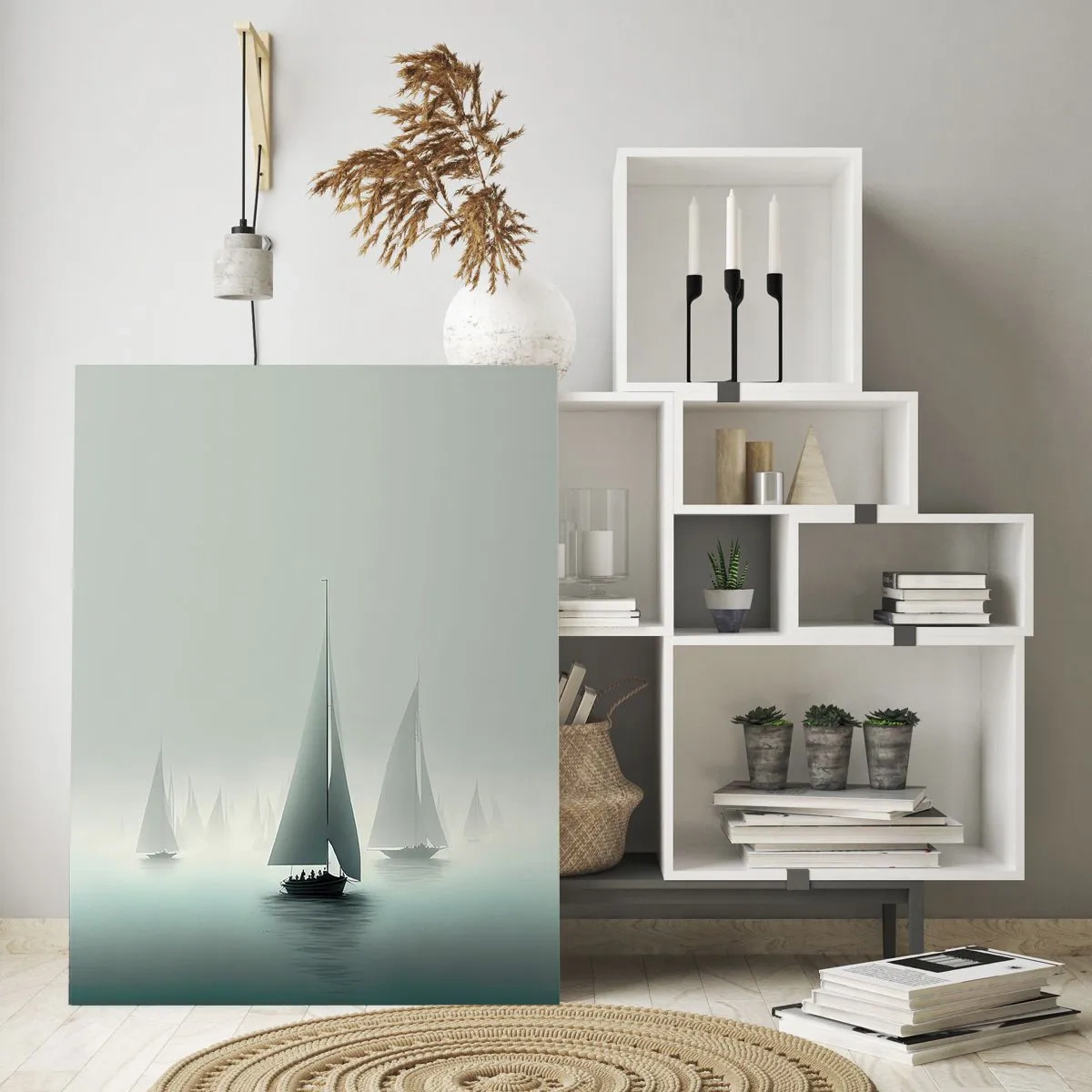 Schilderen op glas - Van mist gebouwd - 50x70 cm