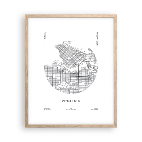 Een poster in een licht eiken lijst - Anatomie van Vancouver - 40x50 cm