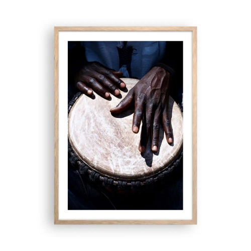 Een poster in een licht eiken lijst - Leef in je eigen ritme - 50x70 cm