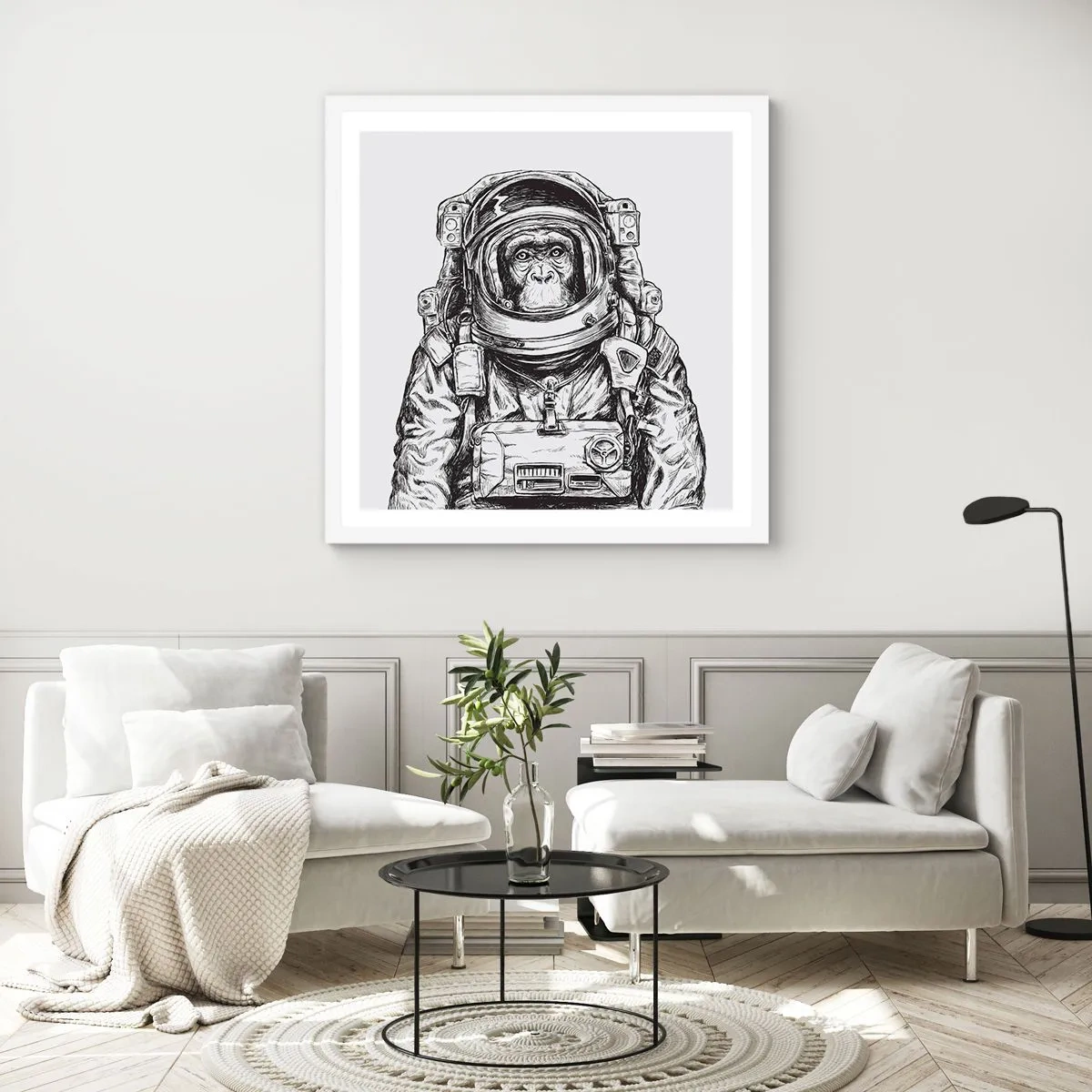 Poster in een witte lijst - Alternatieve evolutie - 40x40 cm