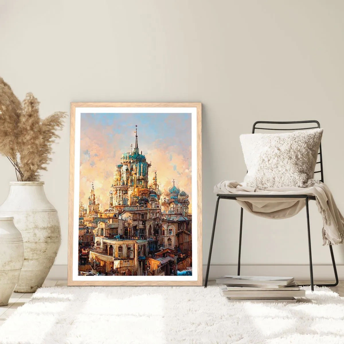 Een poster in een licht eiken lijst - Stad der steden - 50x70 cm