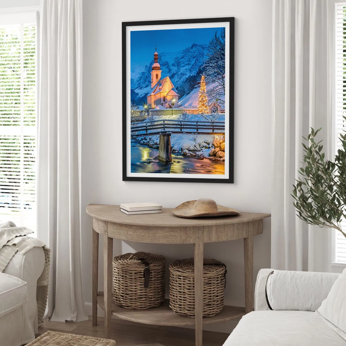 Poster in een zwarte lijst - Kerstgeest - 70x100 cm