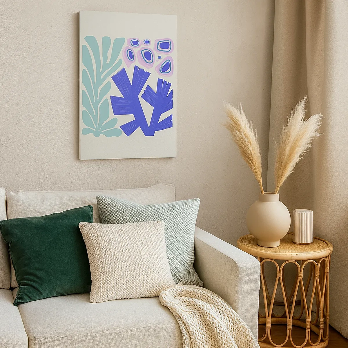 Schilderen op canvas - Onderwater tuin - 50x70 cm