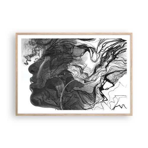 Een poster in een licht eiken lijst - Verstrikt in dromen - 100x70 cm
