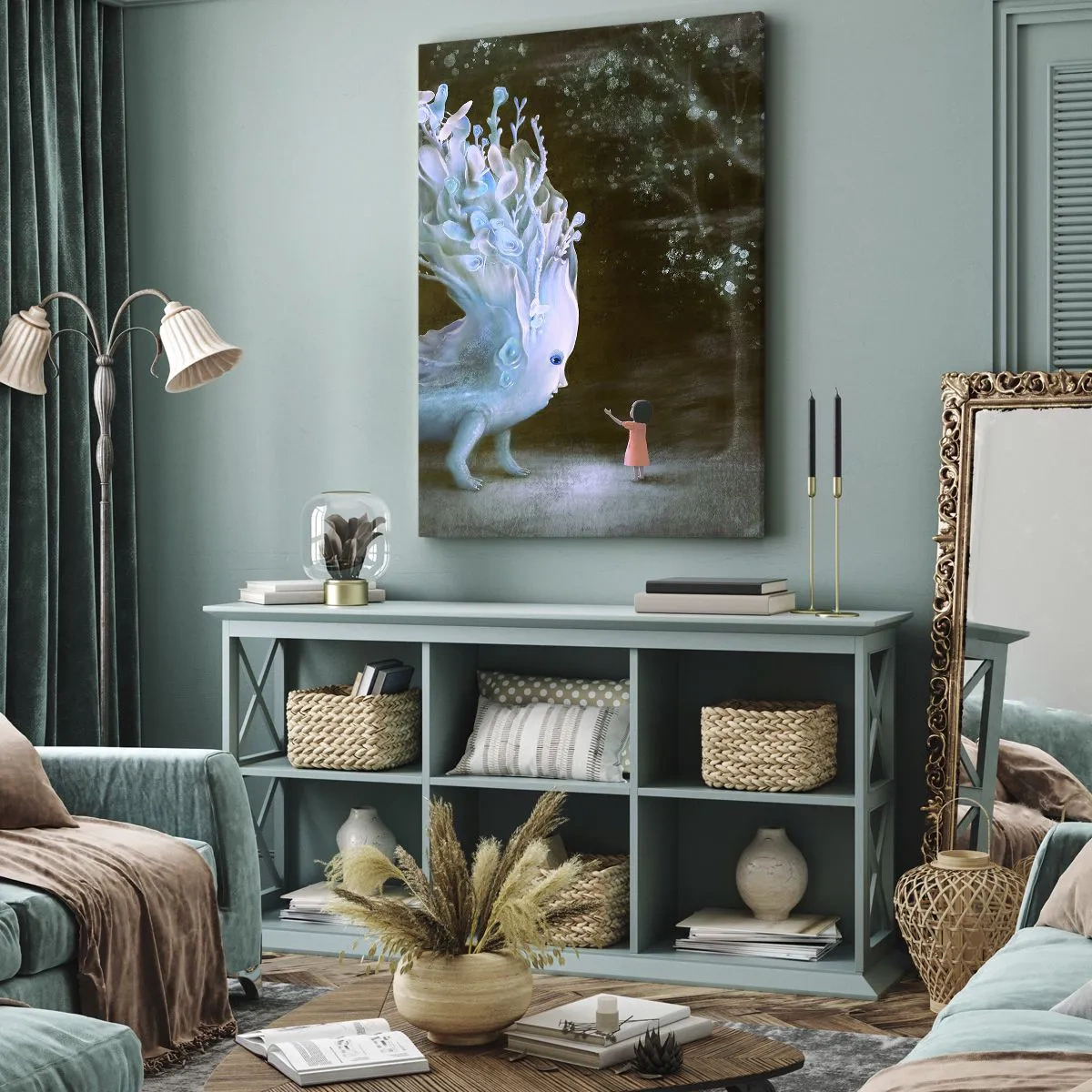 Schilderen op canvas - Fantastische ontmoeting - 50x70 cm