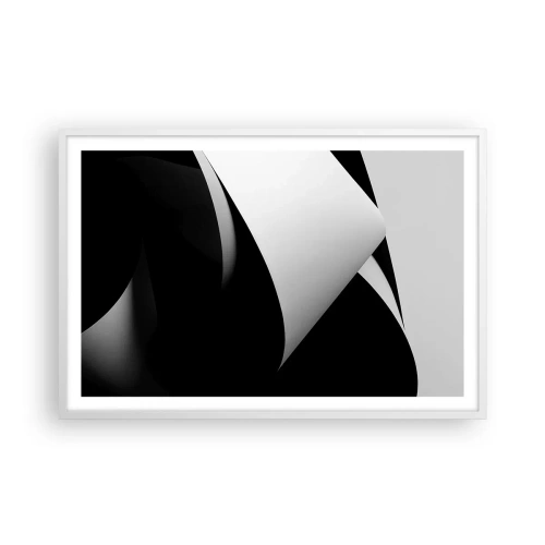 Poster in een witte lijst - Lichtvlakken uit de diepten van de schaduw - 91x61 cm