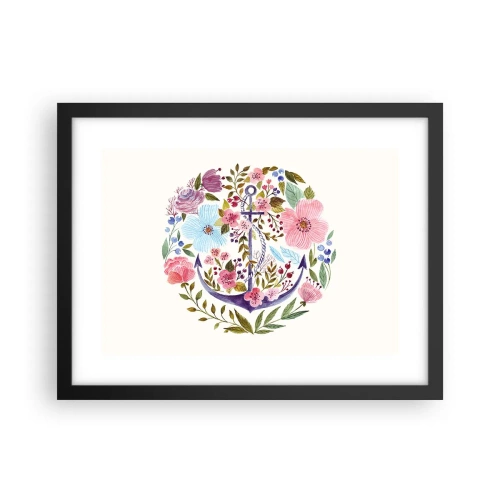 Poster in een zwarte lijst - Goede droom van zeeman - 40x30 cm