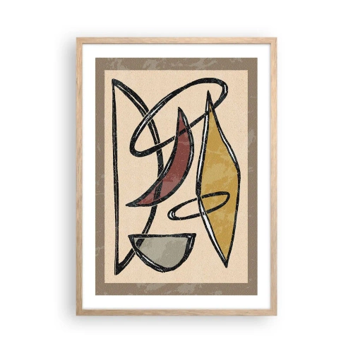 Een poster in een licht eiken lijst - Compositie – bogen en ovalen - 50x70 cm