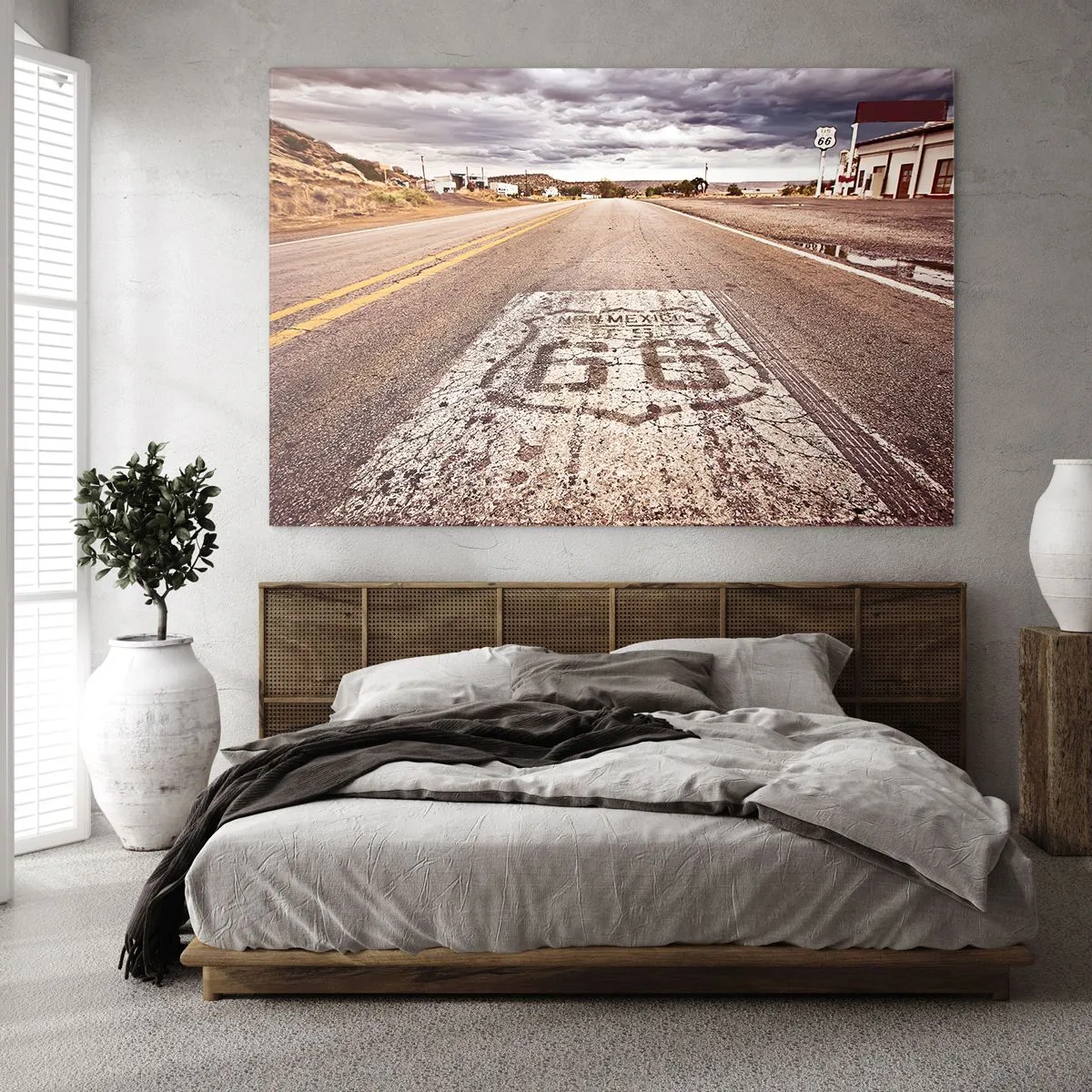 Schilderen op glas - Mother Road - een Amerikaanse legende - 100x70 cm