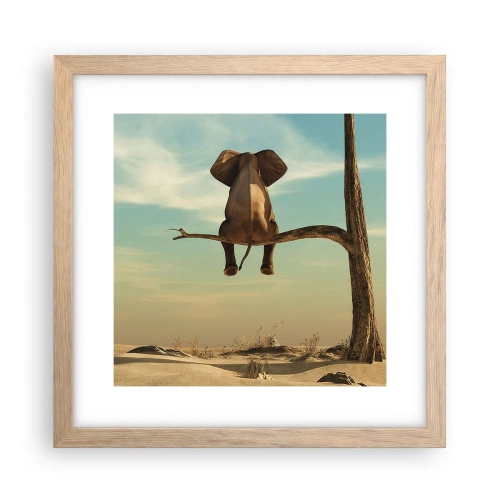 Een poster in een licht eiken lijst - Een nieuw gezichtspunt - 30x30 cm