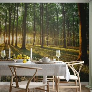 Fotobehang Premium Sand - Foto van de hele lente - Landschap, Woud, Natuur - 350x256 cm
