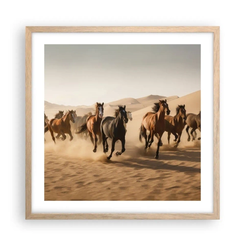 Een poster in een licht eiken lijst - Vrij als de wind - 50x50 cm