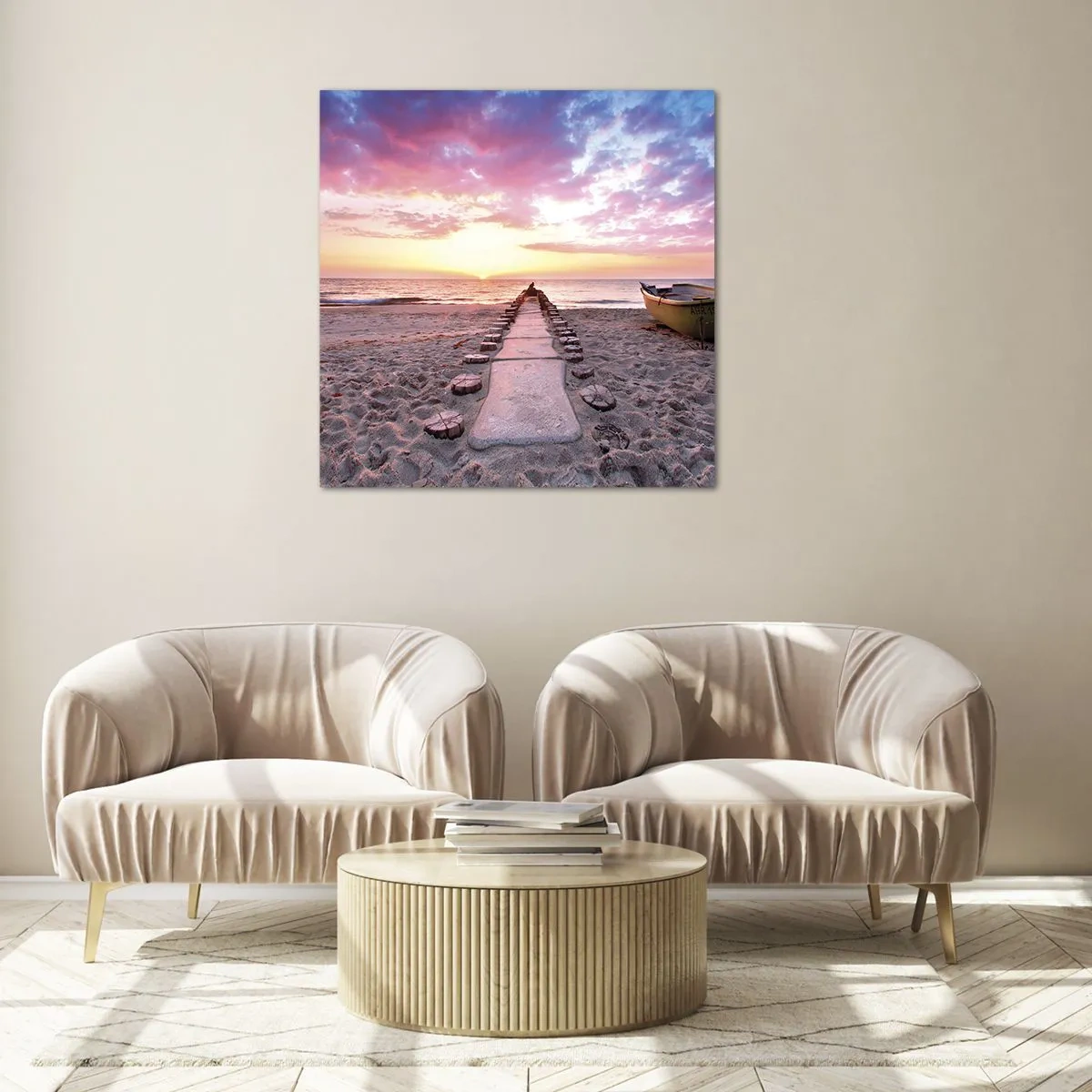 Schilderen op glas - Een moment van diepe ervaring - 70x70 cm