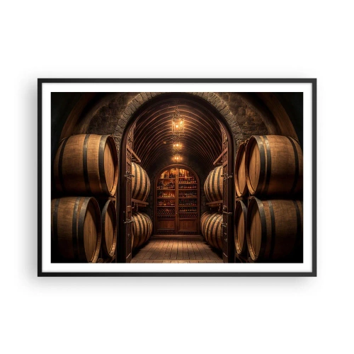 Poster in een zwarte lijst - Sfeervolle kelder - 100x70 cm