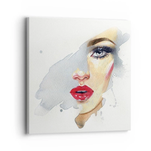 Schilderen op canvas - Weerspiegeld in een druppel water - 30x30 cm
