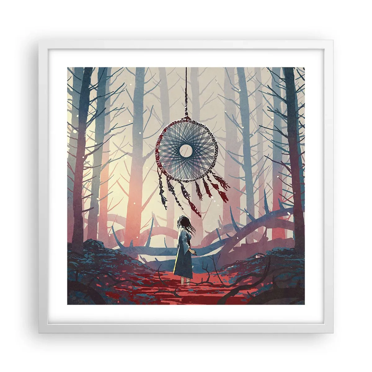 Poster in een witte lijst - Een geheim ritueel van geluk - 50x50 cm