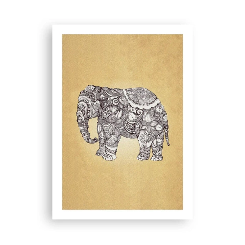 Poster - De olifant heeft zichzelf bedekt - 50x70 cm