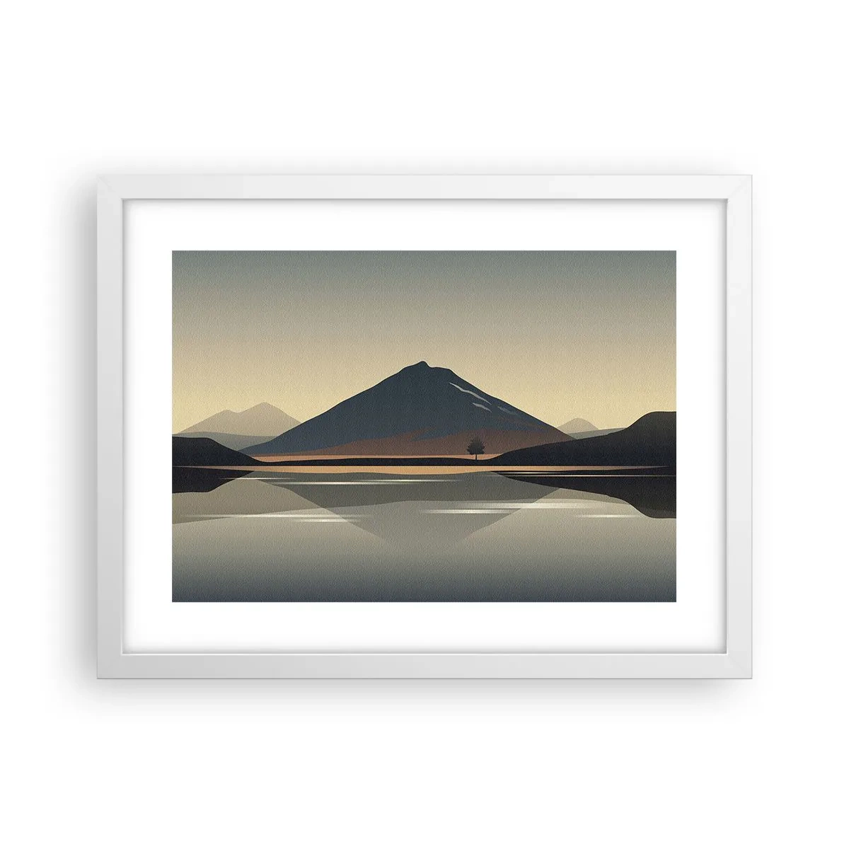 Poster in een witte lijst - Spiegelreflectie - 40x30 cm