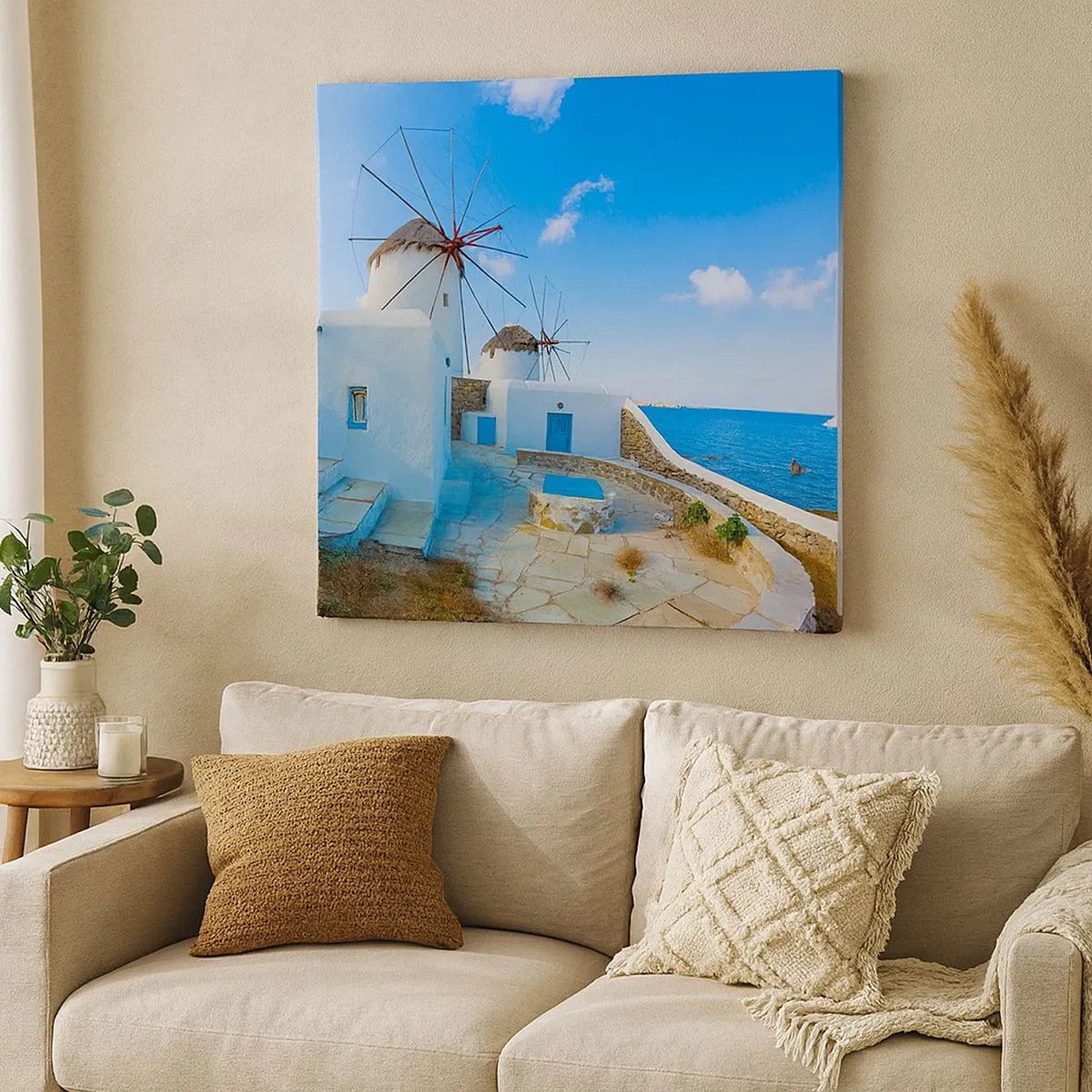 Schilderen op canvas - De blauwe wind uit de zee - 30x30 cm