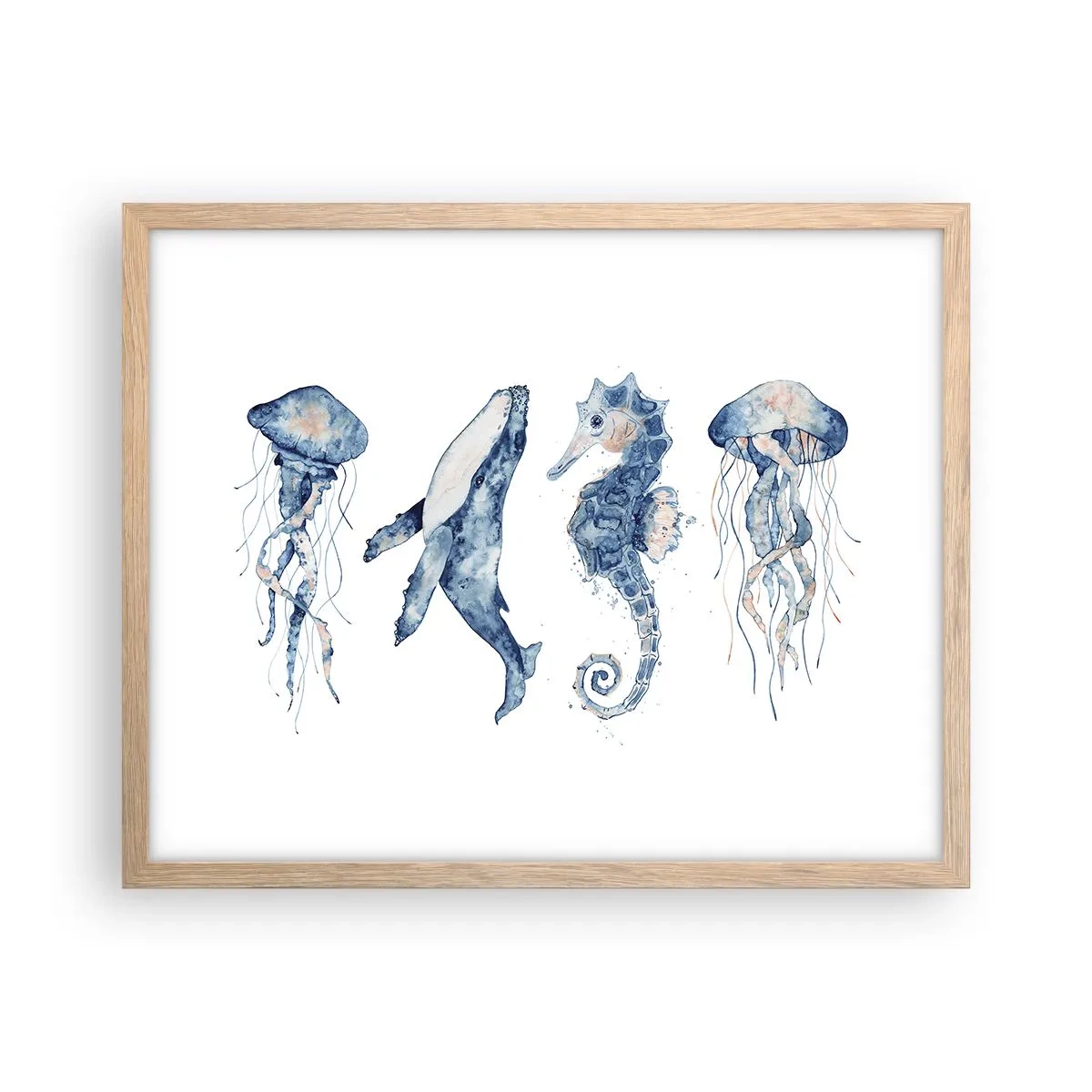 Een poster in een licht eiken lijst - Zee wonderen - 50x40 cm