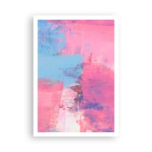 Poster - Roze, blauw en een vleugje licht - 70x100 cm
