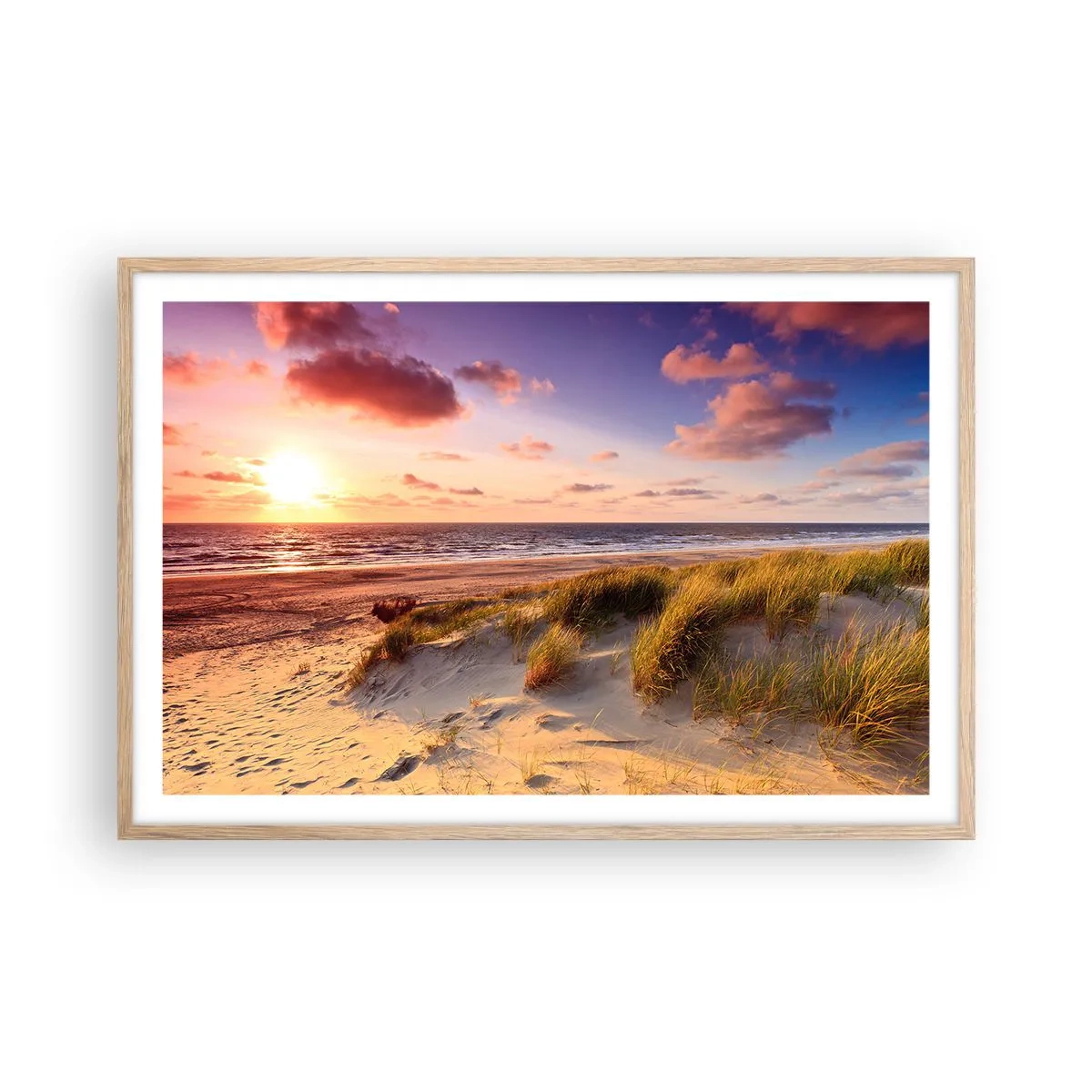 Een poster in een licht eiken lijst - De lucht ruikt al in de zomer - 91x61 cm