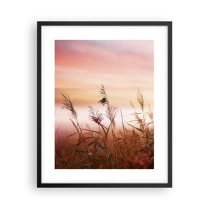 Poster in een zwarte lijst - Vliegers, paardebloemen, wind - 40x50 cm
