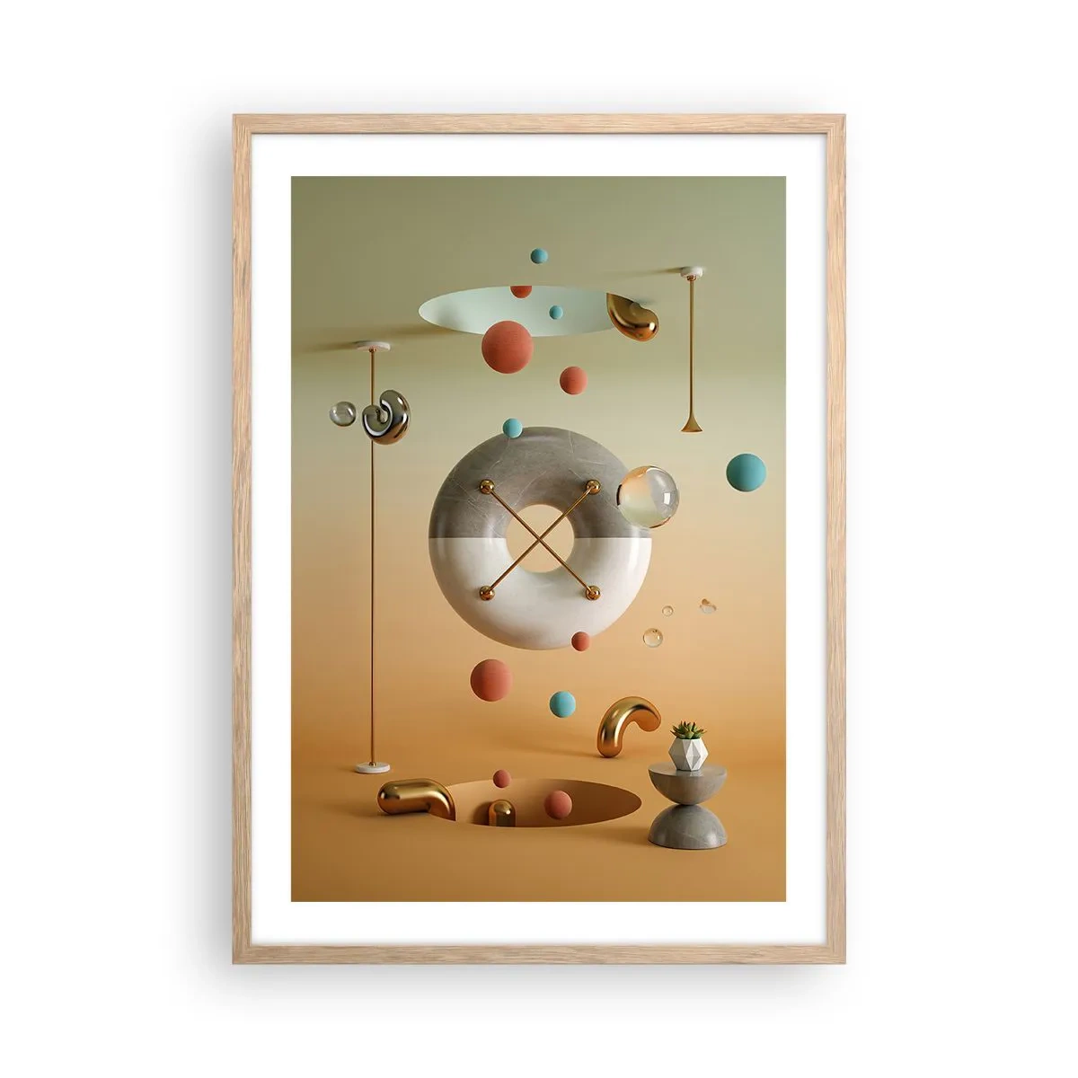 Een poster in een licht eiken lijst - Er kan van alles gebeuren - 50x70 cm