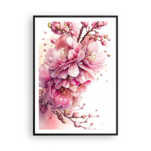 Poster in een zwarte lijst - Kersenbloesem - 70x100 cm