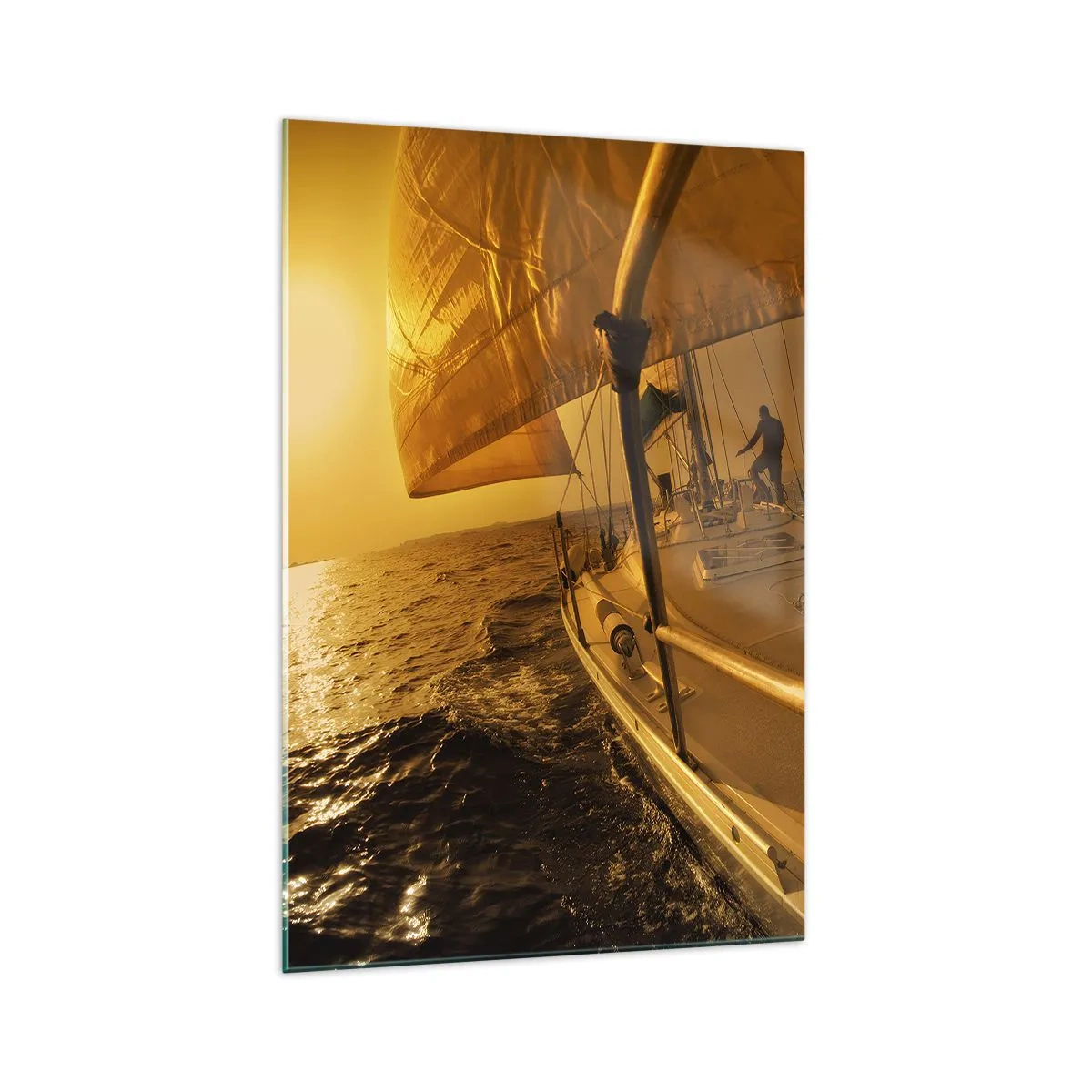 Schilderen op glas - Een gouden avond na een kleurrijke dag - 70x100 cm