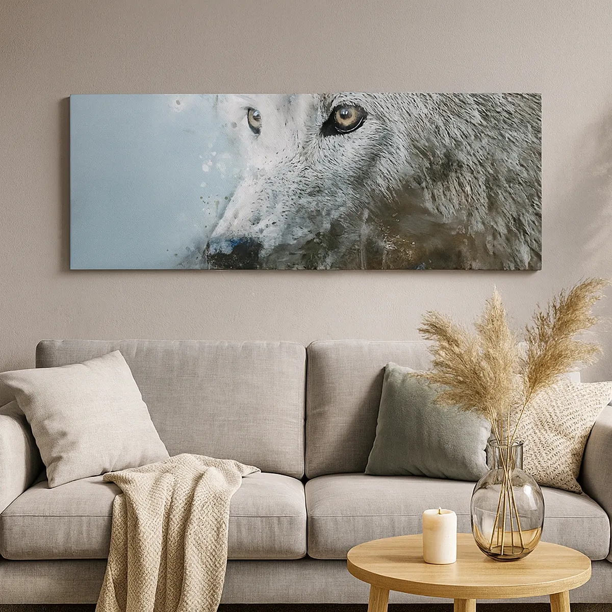 Schilderen op canvas - Ontmoet de wolvenziel - 30x30 cm