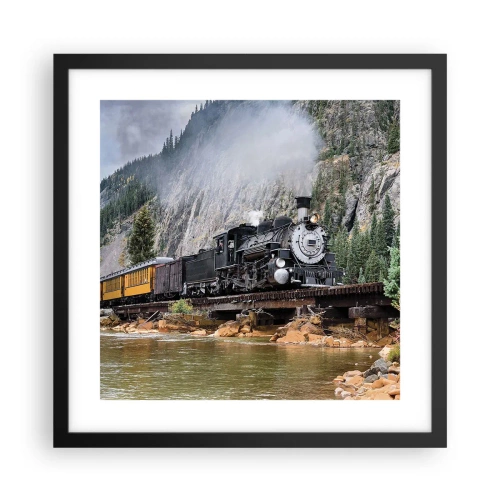 Poster in een zwarte lijst - Waar wil je naar toe? Waar naar toe? - 40x40 cm