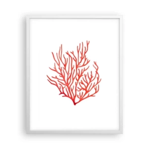 Poster in een witte lijst - Koraal filigraan - 40x50 cm