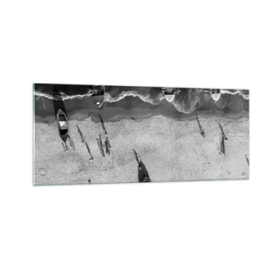 Schilderen op glas - Nog steeds aan de oever… - 100x40 cm