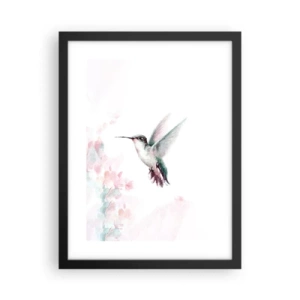 Poster in een zwarte lijst - Vastgehouden tijdens fladderen - 30x40 cm