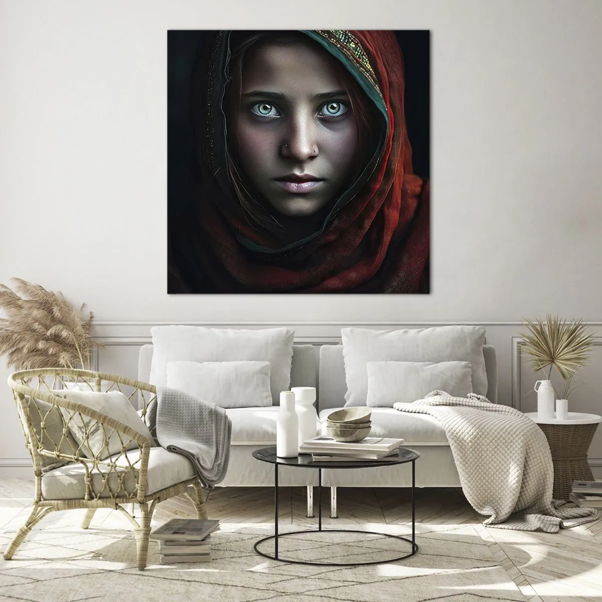 Schilderen op glas - Oosterse prinses - 30x30 cm