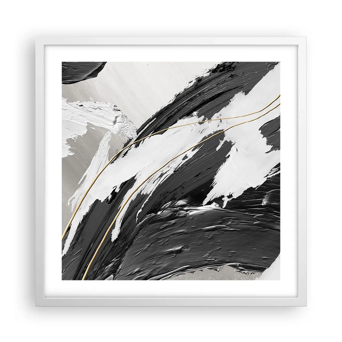 Poster in een witte lijst - Abstractie op grote schaal - 50x50 cm