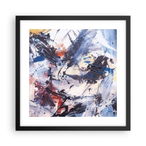 Poster in een zwarte lijst - Gekke dans van abstractie - 40x40 cm