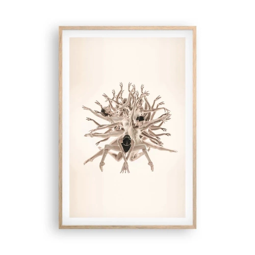 Een poster in een licht eiken lijst - Bloeiend in dans - 61x91 cm