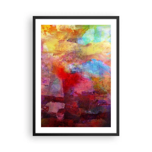Poster in een zwarte lijst - Abstracte composities vol kleur en dynamiek - 50x70cm - Kijk in de regenboog - Moderne wanddecoratie voor woonkamer en slaapkamer ARTTOR