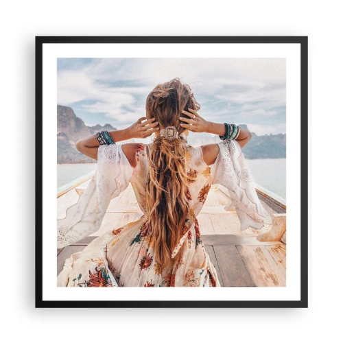 Poster in een zwarte lijst - Op weg naar geluk - 60x60 cm