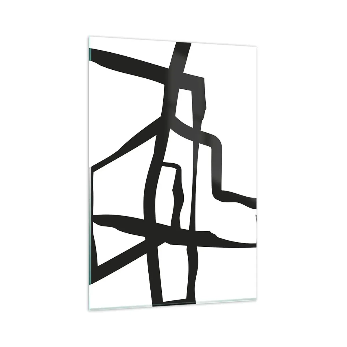 Schilderen op glas - Zwart-wit ontwerp - 80x120 cm