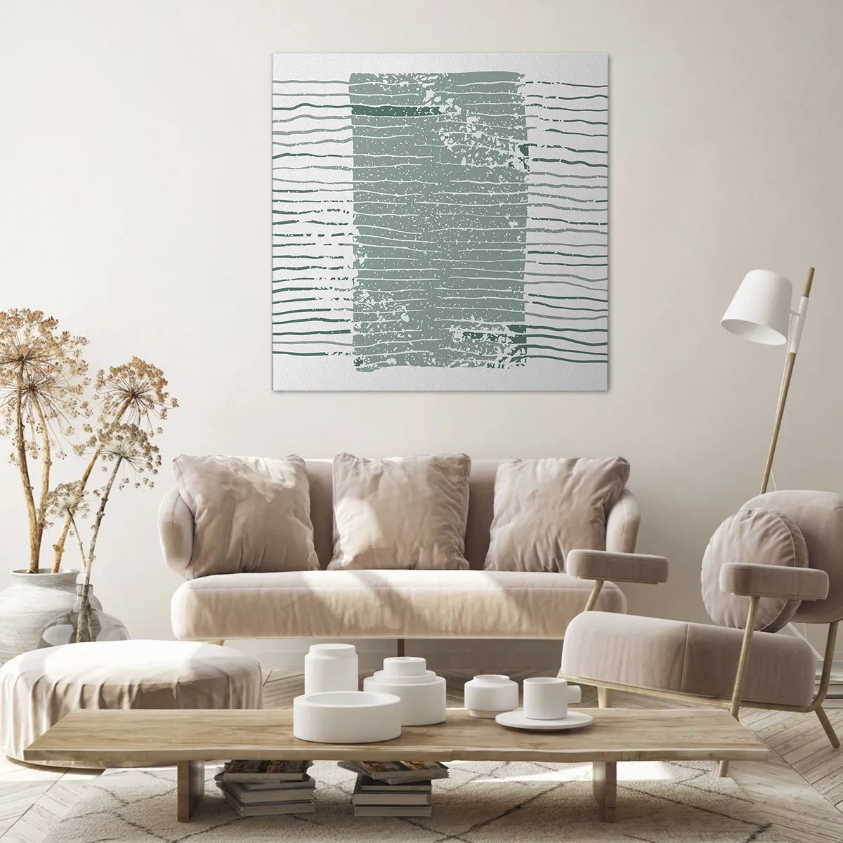 Schilderen op canvas - Mariene abstractie - 30x30 cm