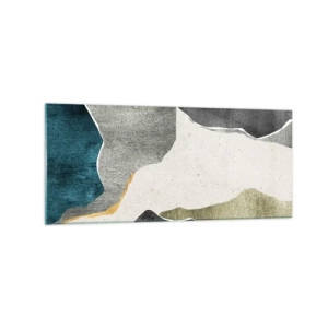 Schilderen op glas - Mozaïekcompositie met gouddraad - 120x50 cm