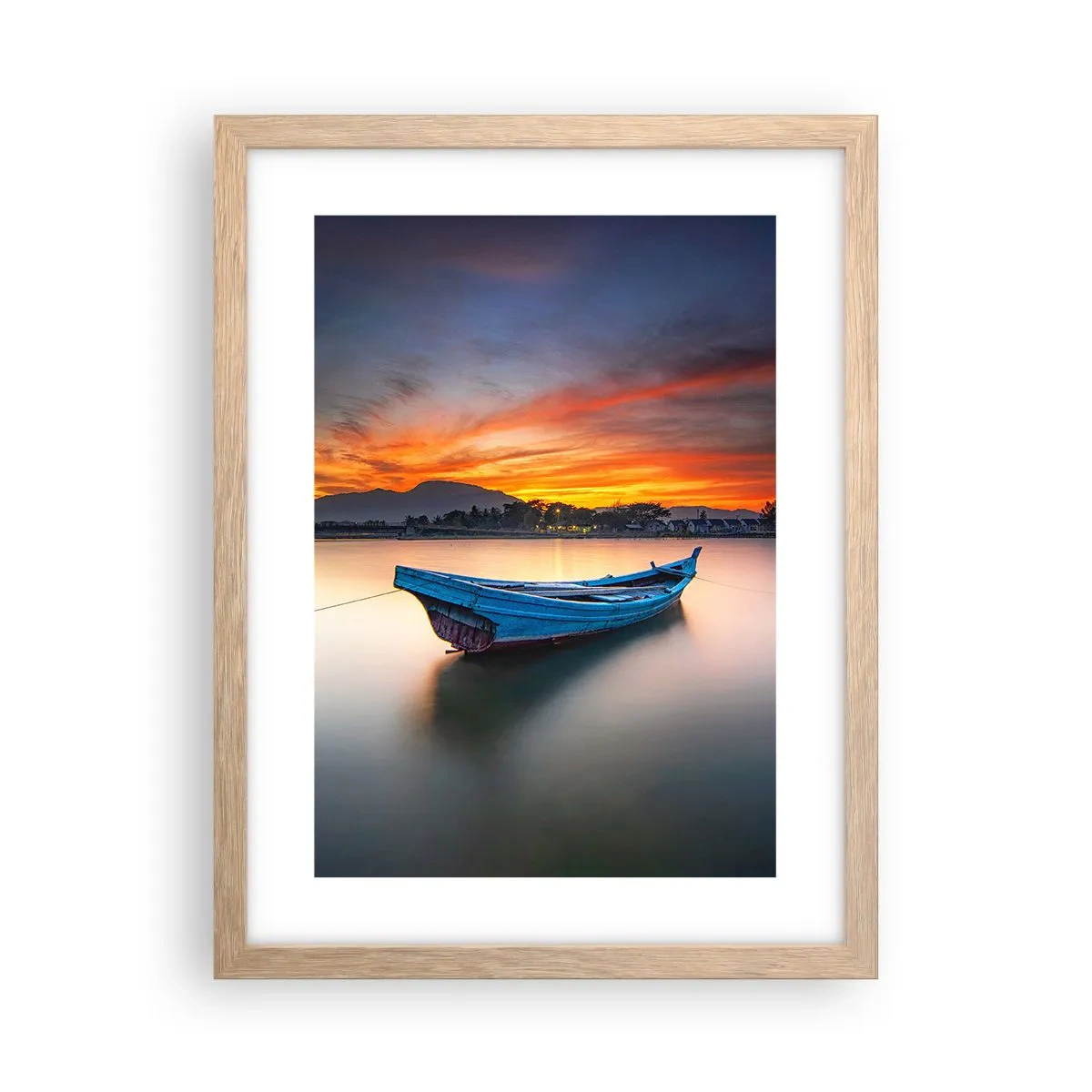 Een poster in een licht eiken lijst - Een goede nacht komt eraan - 30x40 cm