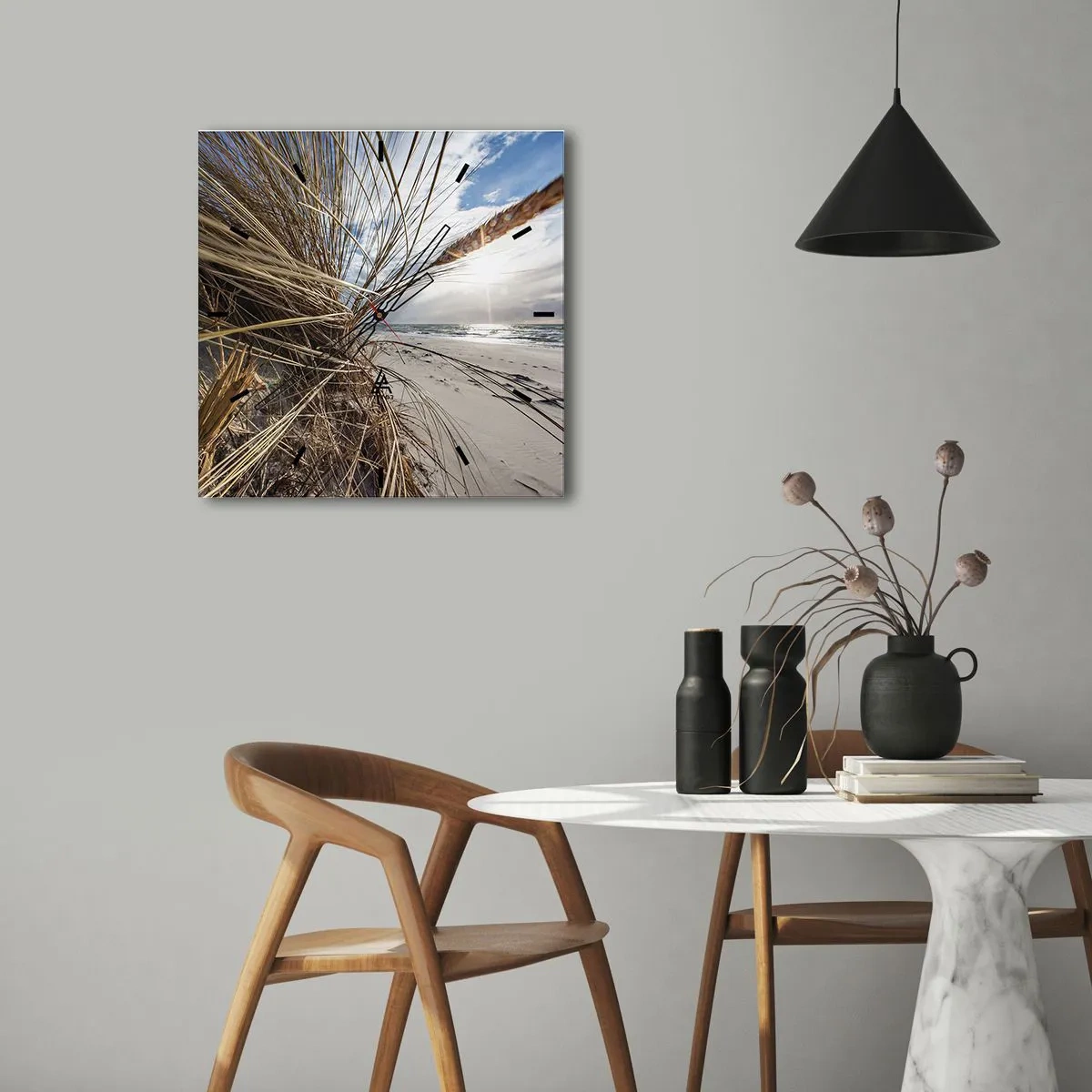 Wandklok - Klok - Een ontmoeting van de elementen - 40x40 cm